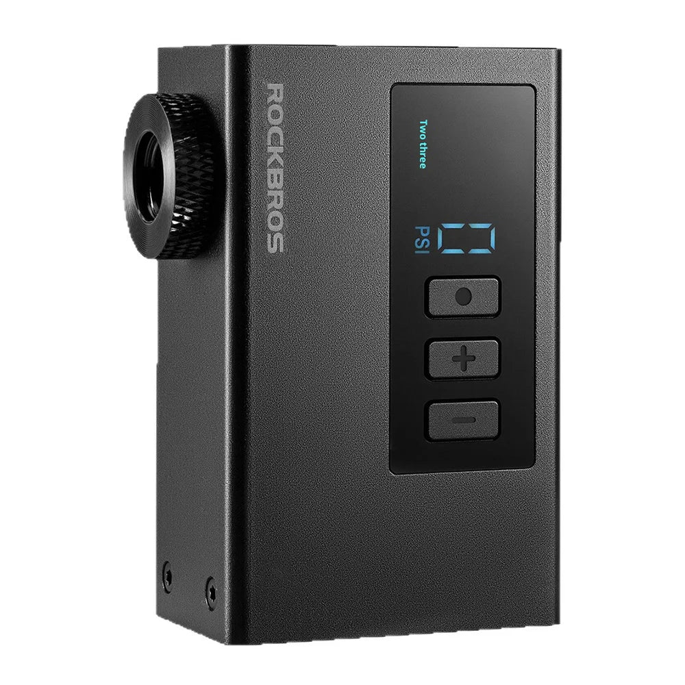 ROCKBROS Mini Electric Air Pump 120PSI for Bicycle/Basketball Portable High Pressure Inflator with LCD Display - Black - 1