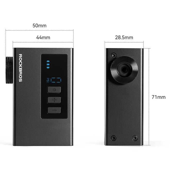 ROCKBROS Mini Electric Air Pump 120PSI for Bicycle/Basketball Portable High Pressure Inflator with LCD Display - Black - 5