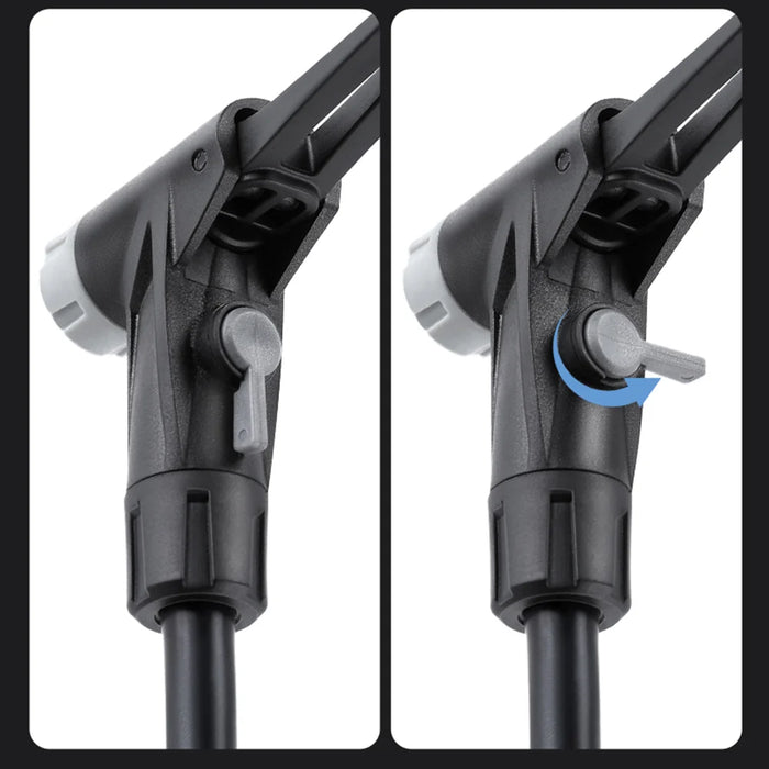 WEST BIKING Dual Cylinder High Pressure Bike Pump for Bicycle / E-Bike Portable Inflator with Air Pressure Gauge - Long Black - 3