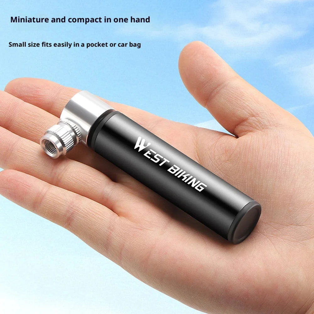 WEST BIKING YP0711076 Mini Bike Pump 120PSI Portable Air Pump with Presta Schrader Valve for Cycling - Black - 5
