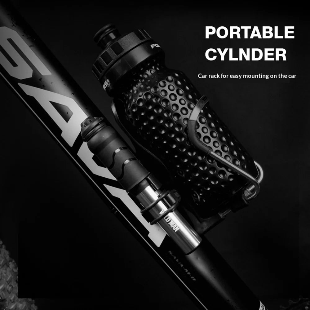 WILD MAN GK1 Mini Bike Pump Presta/Schrader Valve Portable 100PSI Pump for Road Mountain Bike - Black - 4