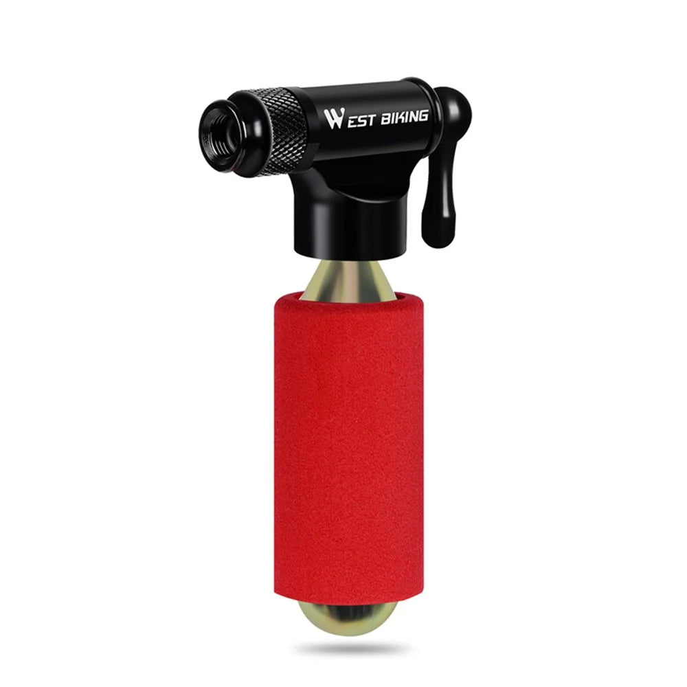 WEST BIKING Mini Safe CO2 Bicycle Pump One Button Inflation Schrader & Presta Bike Pump - 1
