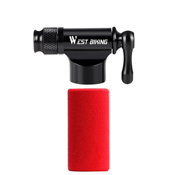 WEST BIKING Mini Safe CO2 Bicycle Pump One Button Inflation Schrader & Presta Bike Pump - 4