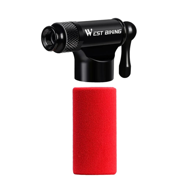 WEST BIKING Mini Safe CO2 Bicycle Pump One Button Inflation Schrader & Presta Bike Pump - 6