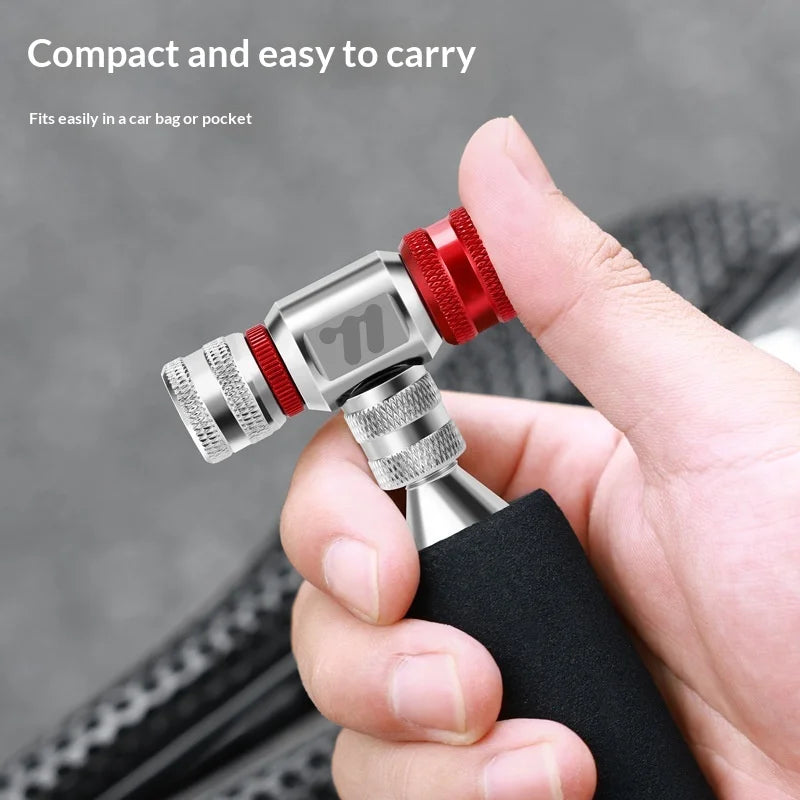 WEST BIKING YP0711211 Inflation Nozzle Mini CO2 Cartridge Bicycle Pump Nozzle Schrader / Presta Valve Compatible (without CO2 Cartridge) - Black - 4
