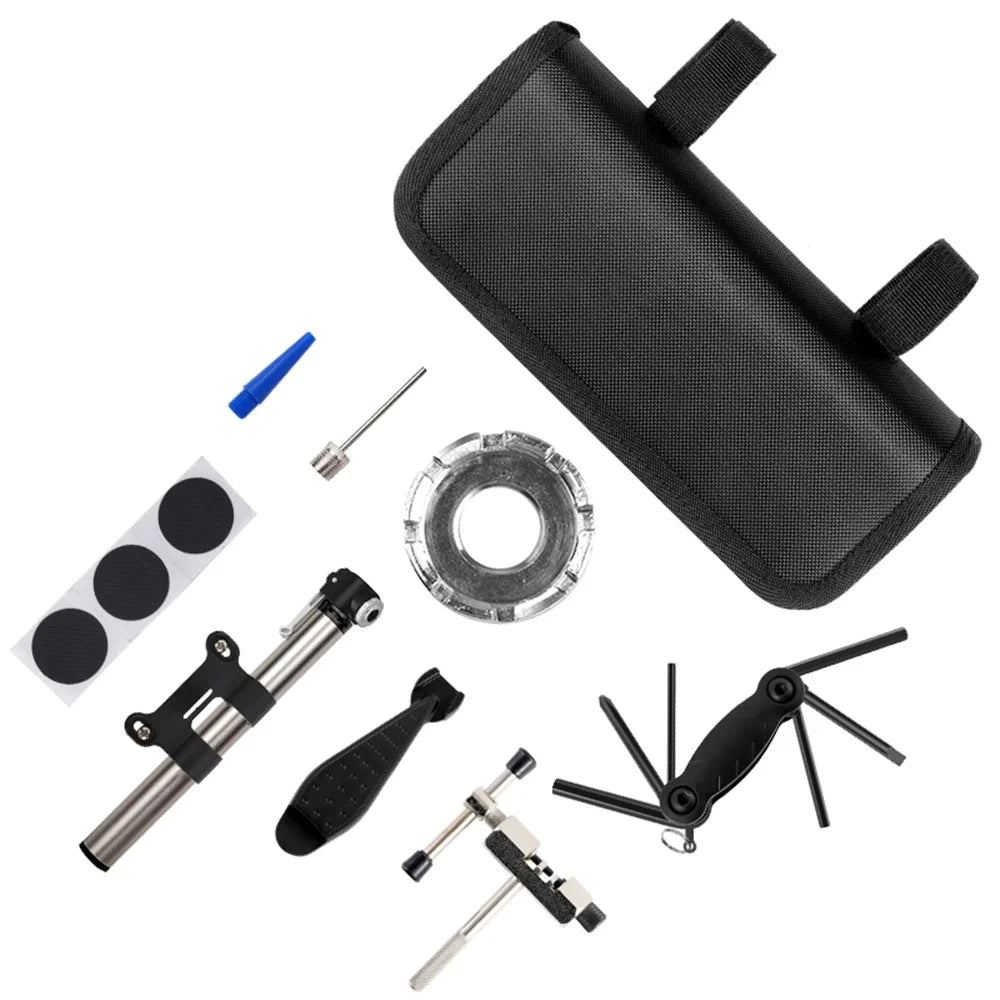 WEST BIKING MTB Mountain Bicycle Air Pump Tire Repair Tyre Patch Wrench Tool Kit Set - 1