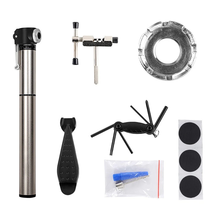 WEST BIKING MTB Mountain Bicycle Air Pump Tire Repair Tyre Patch Wrench Tool Kit Set - 2
