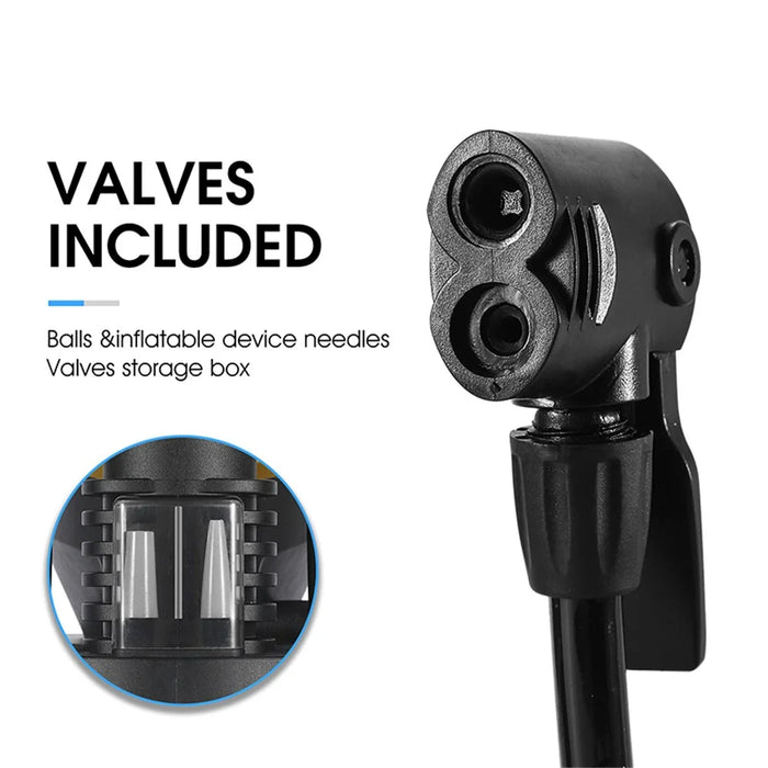 WEST BIKING YP0711118 Portable 140PSI Bicycle Tire Foot Pump Bike Air Inflator with Pressure Gauge - Black - 5