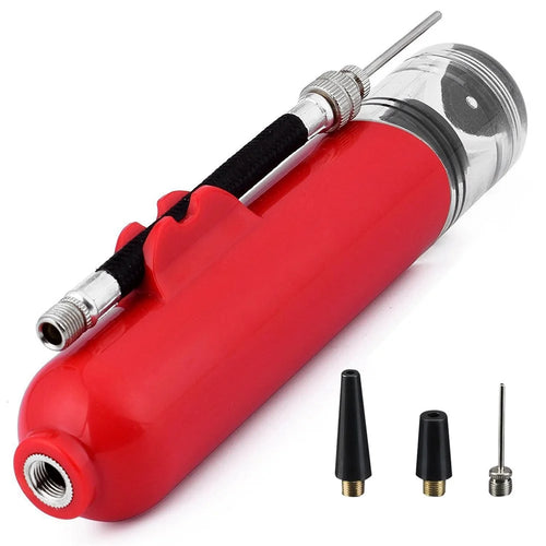 H08QT Two-Way Mini Pump Sports Ball Pump Kit with Needles Portable Fast Ball Inflation for Basketball Football Volleyball - Red - 1