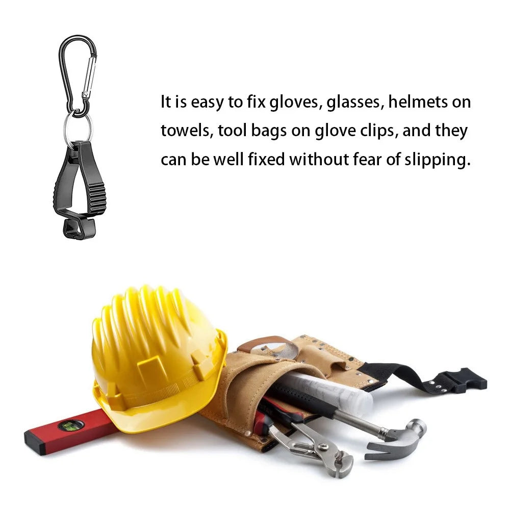 LUCKSTONE STJ-001-BK Safety Work Glove Clips Outdoor Work Belt Clip for Glasses Hats Helmets Towel Tool - 4