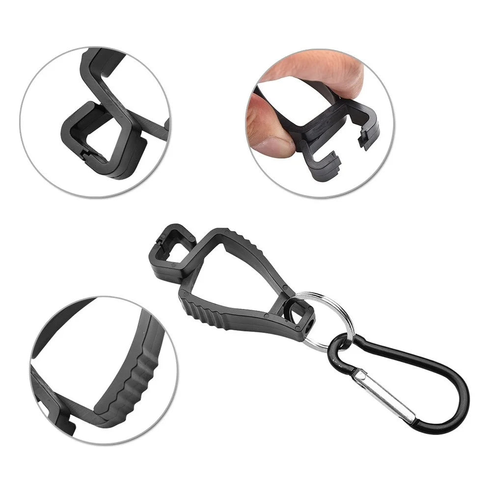 LUCKSTONE STJ-001-BK Safety Work Glove Clips Outdoor Work Belt Clip for Glasses Hats Helmets Towel Tool - 6
