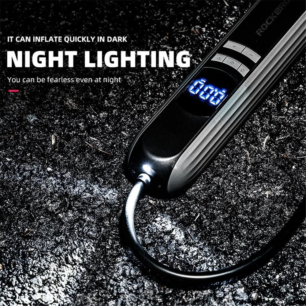 ROCKBROS A10 Car Motorcycle Bike Tire Air Pump Portable Wireless Electric Vehicle Tyre Inflator with LED Light - 3