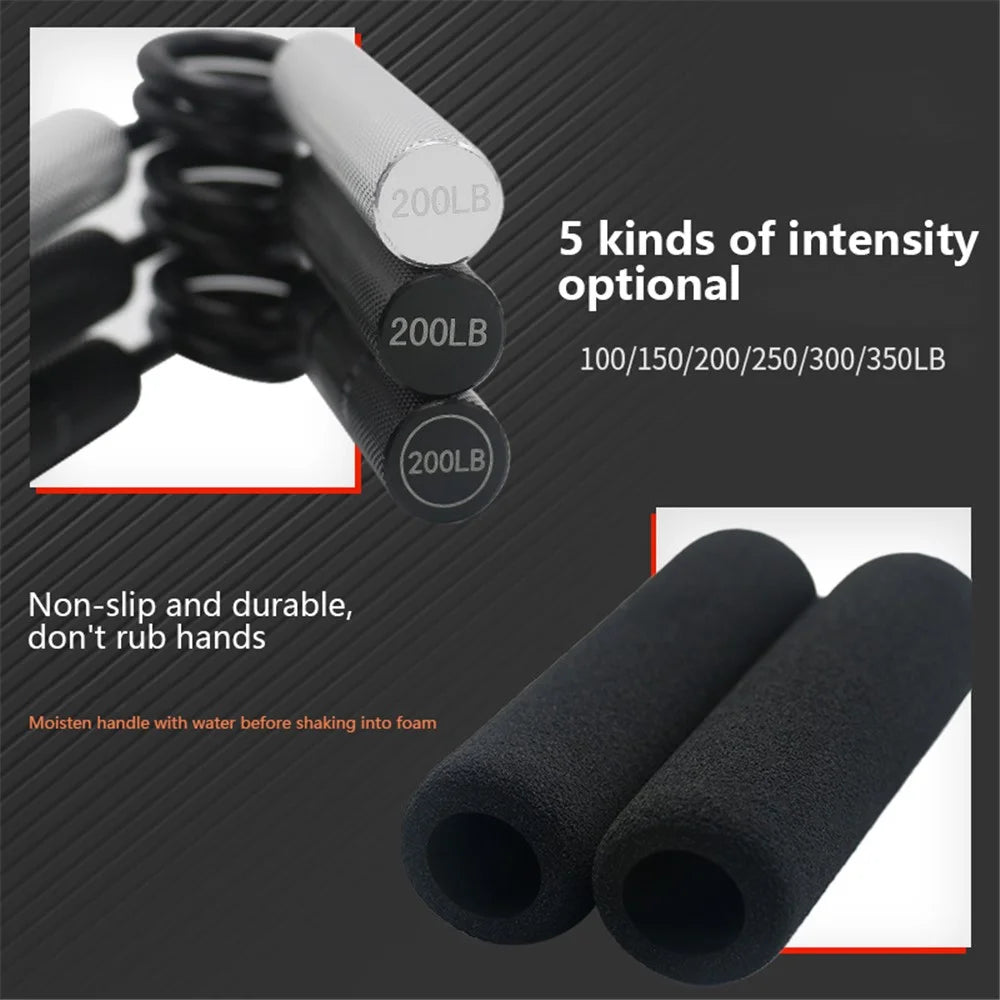 100LB-350LB A-Type Grip Strength Trainer Metal Hand Grip Strengthener Forearm Exerciser Fitness Equipment - Black / 100LB - 4