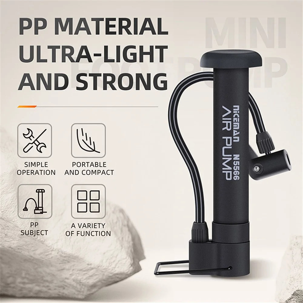 WEST BIKING YP0711140 Bicycle Foot Pump 80PSI Portable Tire Air Pump Mini Inflator for Electric Bikes / Balls - 7