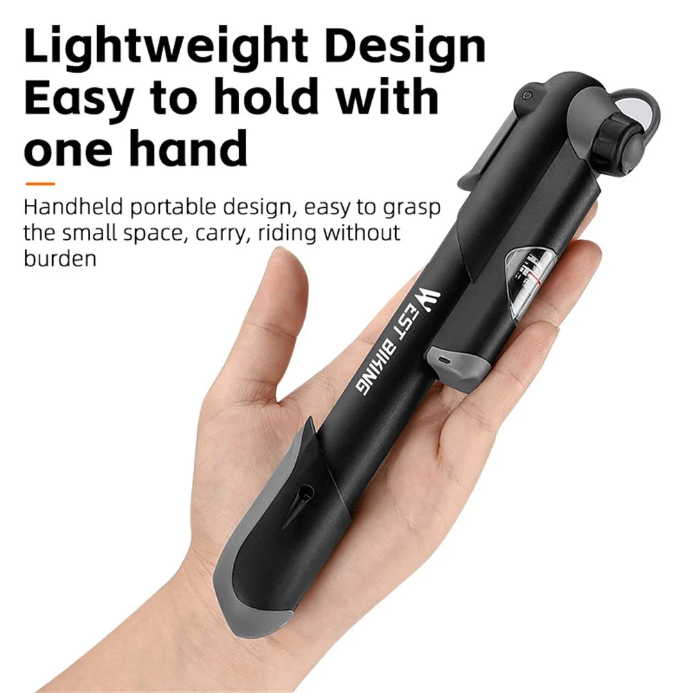 WEST BIKING YP0711156 Portable 100PSI High Pressure Hand Pump Mini Lightweight Tire Inflator Pump for Cycling - 4