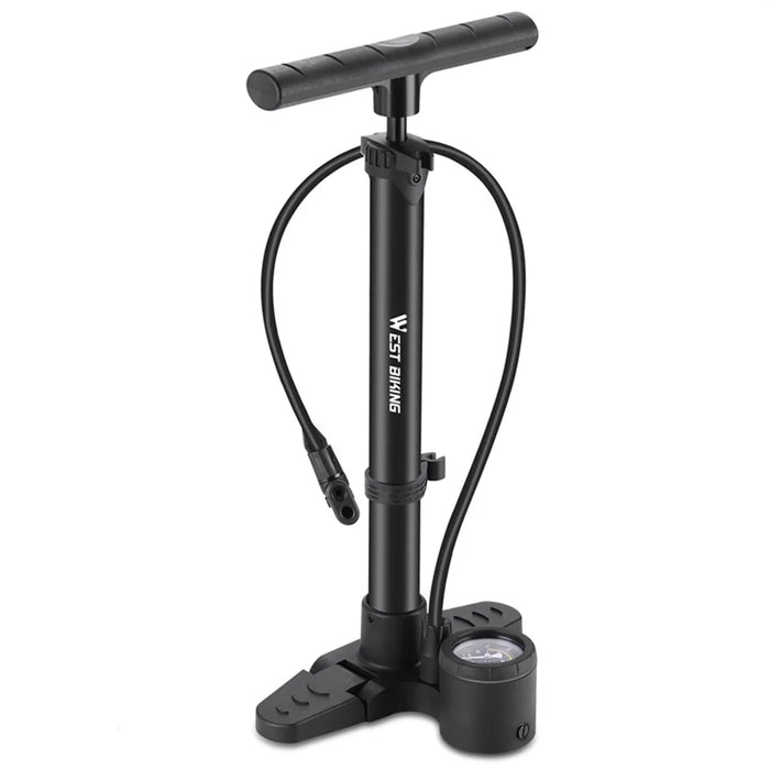 WEST BIKING YP0711154 Portable 230PSI Bicycle Pump Vertical Inflatable Pump with Folding Base for E-Bikes, Motorcycles - 1