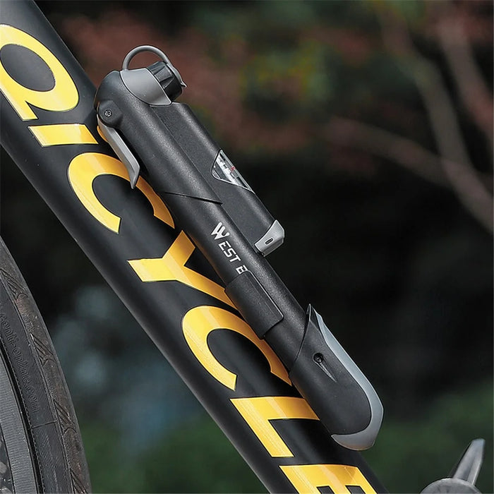 WEST BIKING YP0711157 Portable 100PSI High Pressure Hand Pump with Air Pressure Gauge, Lightweight Tire Inflator Pump - 5