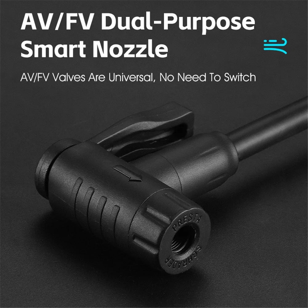 WEST BIKING YP0711152 120PSI High Pressure Aluminum Alloy Air Pump Portable Ultra-Light Tire Inflator Pump - 5