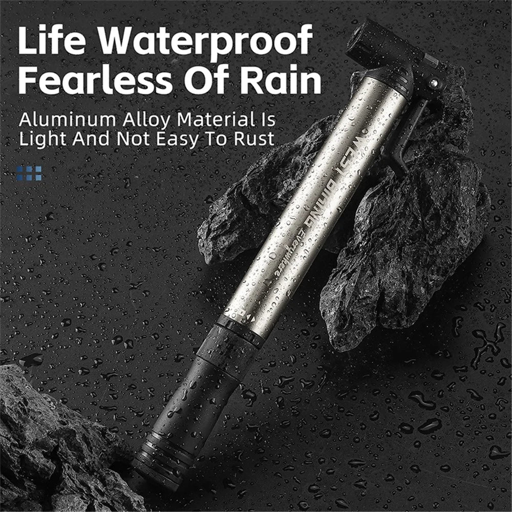 WEST BIKING YP0711155 Portable Bicycle Tire Air Pump Screwdriver Aluminum Alloy Manual Inflator - 7