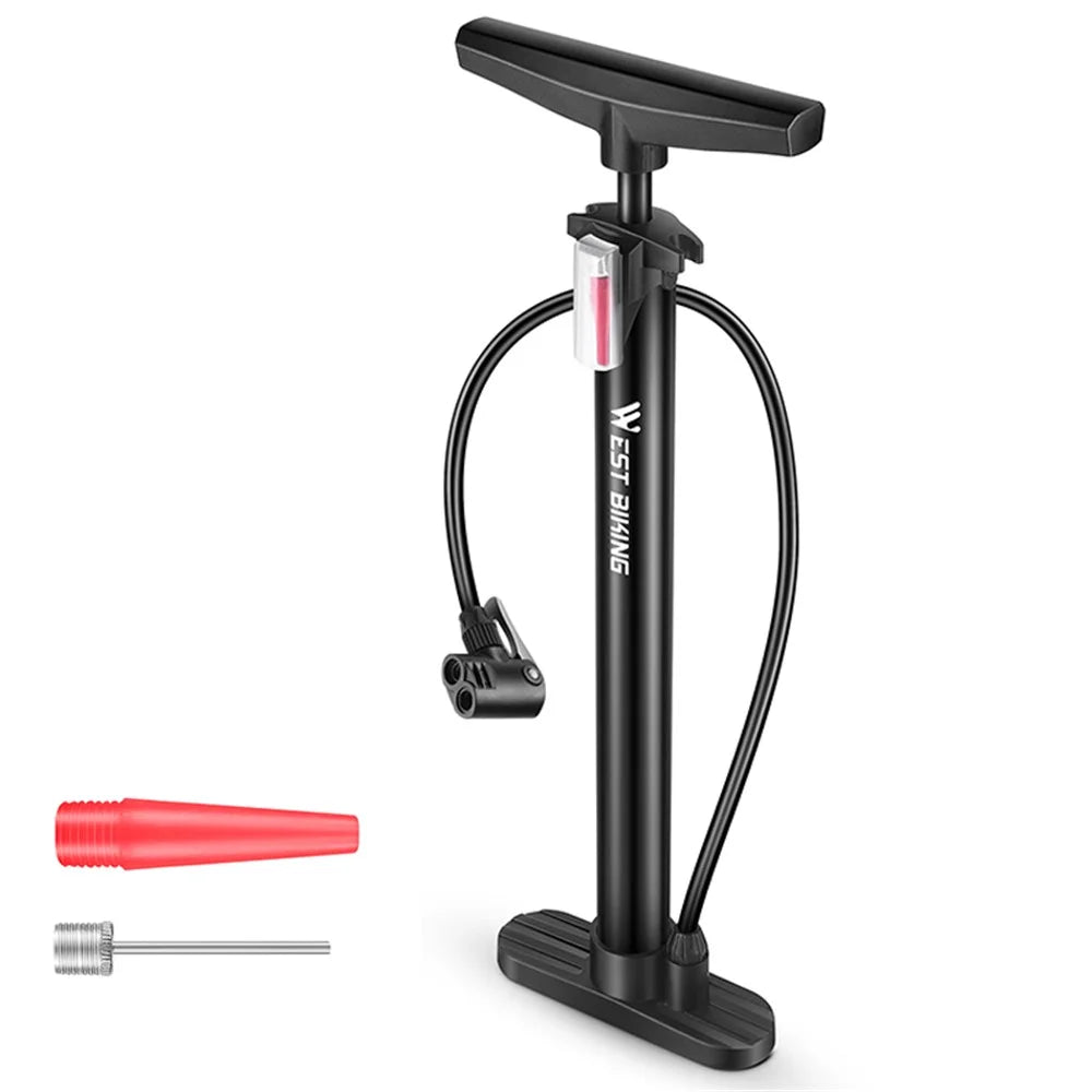 WEST BIKING YP0711159 Widen Handle Air Pump High Pressure Motorcycle E-Bike Bicycle Tire Inflator - 1
