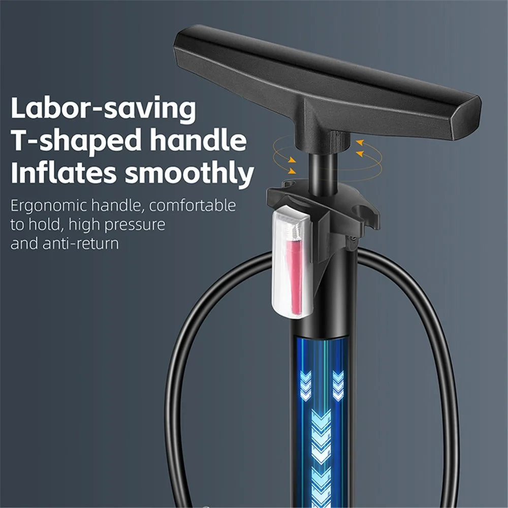 WEST BIKING YP0711159 Widen Handle Air Pump High Pressure Motorcycle E-Bike Bicycle Tire Inflator - 4