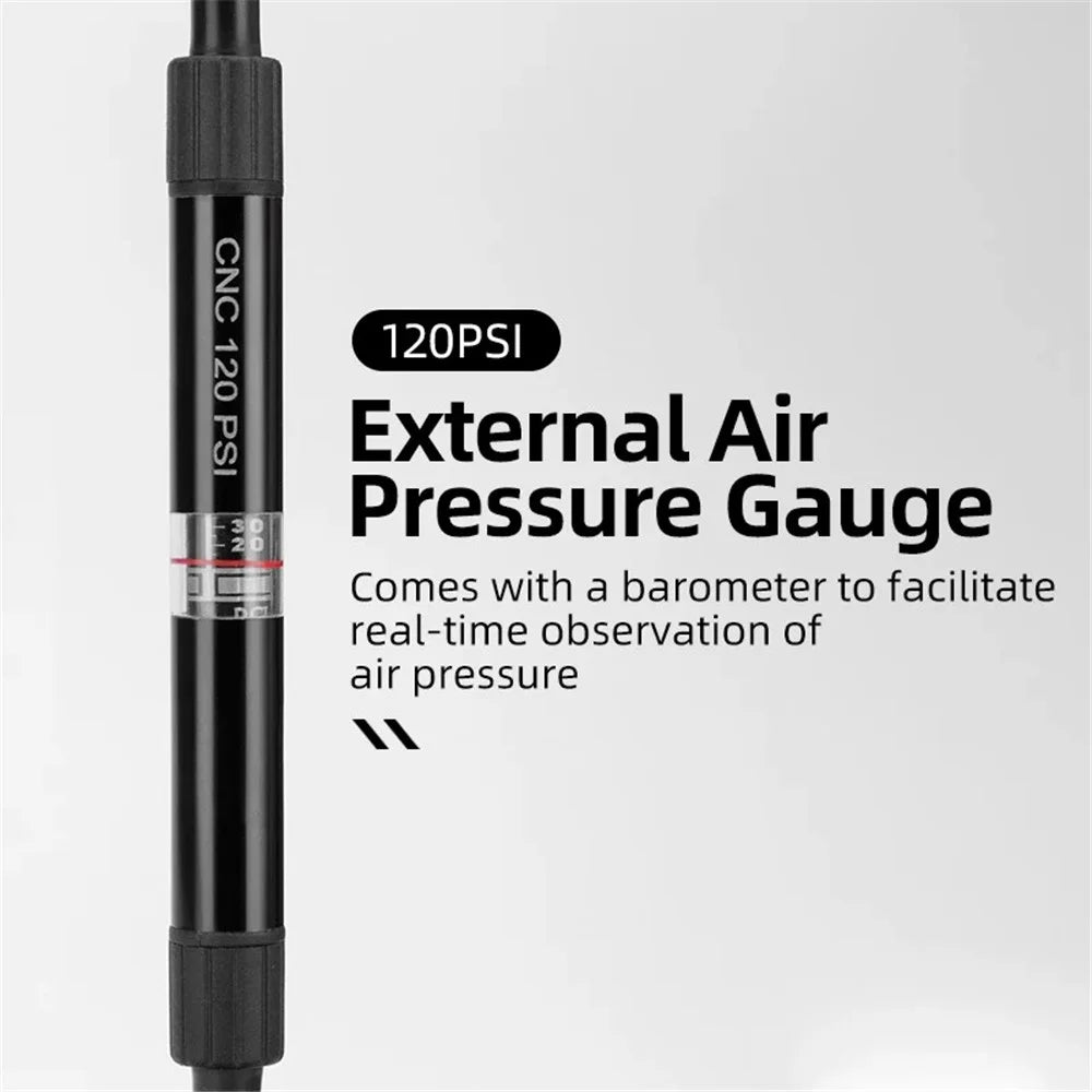 ROCKBROS MP2821 Portable Mini Bicycle Pump 120PSI High-Pressure AV / FV Inflator Pump with Air Pressure Gauge - Black - 6