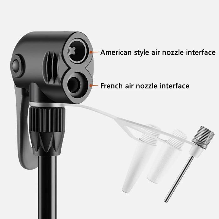 ROCKBROS 160PSI High-Pressure Floor Foot Pump Portable Bike Air Inflator Pump with Air Pressure Gauge - 3