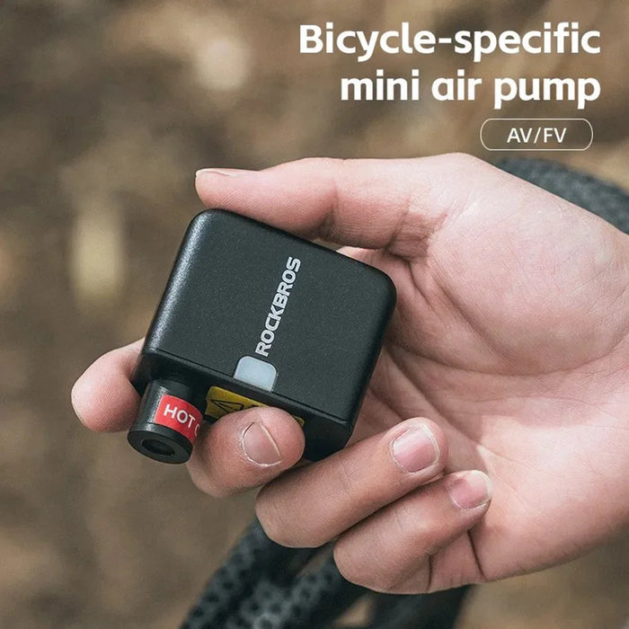 ROCKBROS AS1 Mini Electric Air Pump Portable High Pressure FV / AV Nozzle Road Mountain Bike Inflator Pump - 2