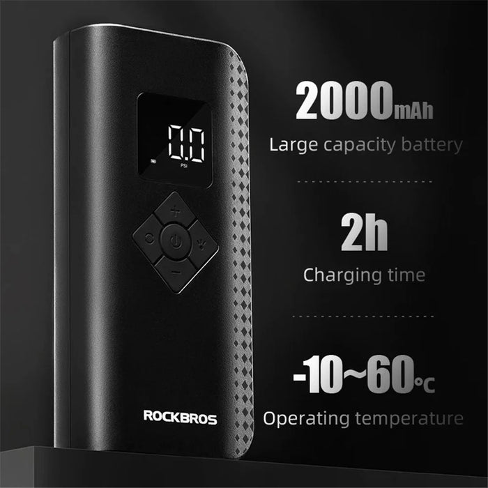 ROCKBROS A13 Electric Pump 2000mAh 150PSI Cordless Tire Inflatable Pump Mini Compressor - 2