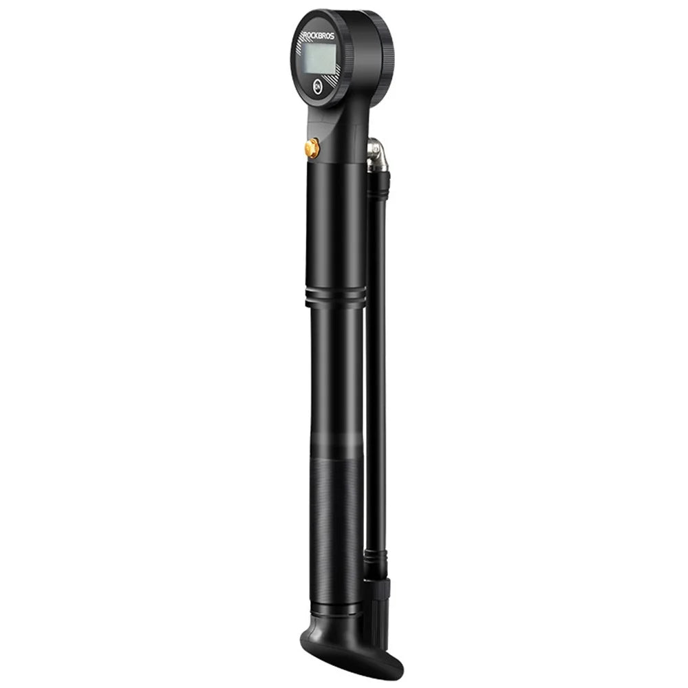 ROCKBROS LK4232001001 Portable 320PSI Bicycle Pump with Pressure Gauge Fits Presta and Schrader Valves - 1