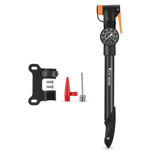 WEST BIKING YP0711162 Mini Bicycle Pump with Pressure Gauge, Portable Bike Tire Inflator - 1