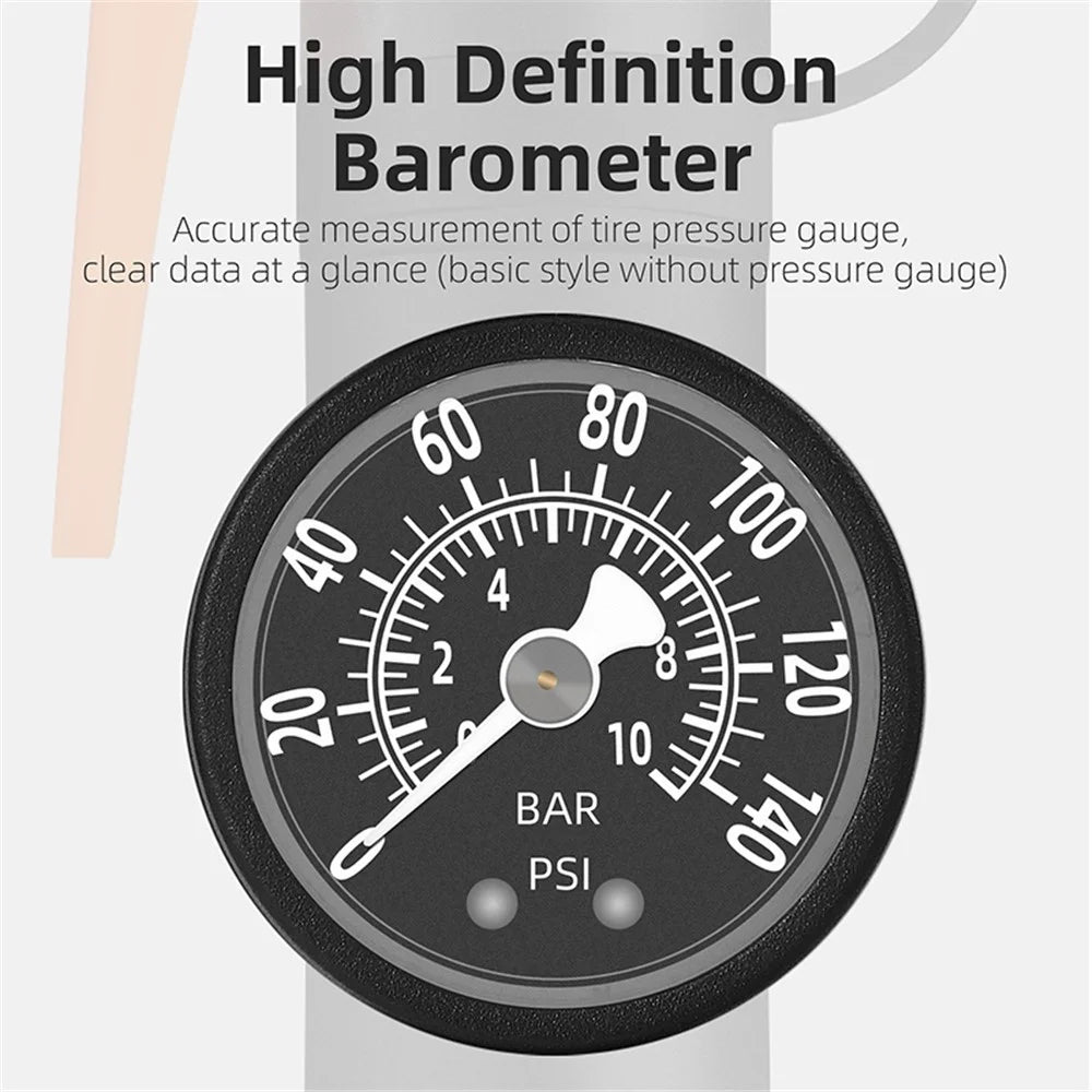 WEST BIKING YP0711162 Mini Bicycle Pump with Pressure Gauge, Portable Bike Tire Inflator - 6