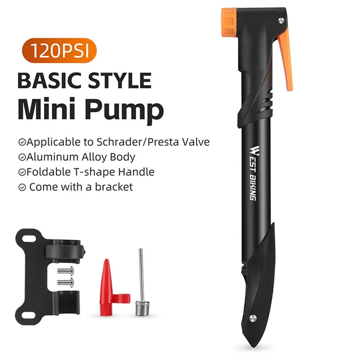 WEST BIKING YP0711161 Mini Bicycle Inflator Portable Bike Tire Pump, Basic Version - 2