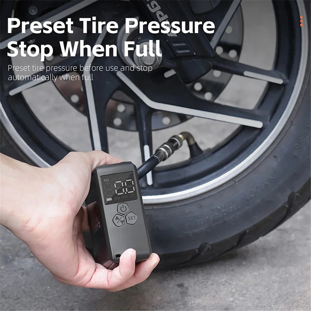 WEST BIKING YP0711160 Electric Air Pump Digital Display Wireless Car Motorcycle Bike Tire Inflator - 3