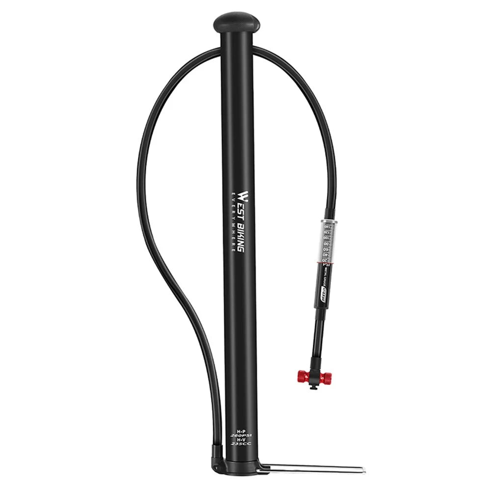 WEST BIKING YP0711164 Bicycle Tire Inflator High-Pressure Pump with Self-Rebounding - 1