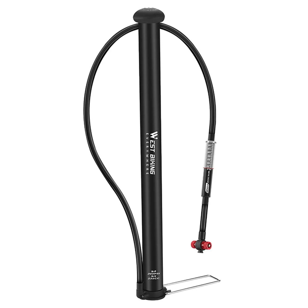 WEST BIKING YP0711164 Bicycle Tire Inflator High-Pressure Pump with Self-Rebounding - 2