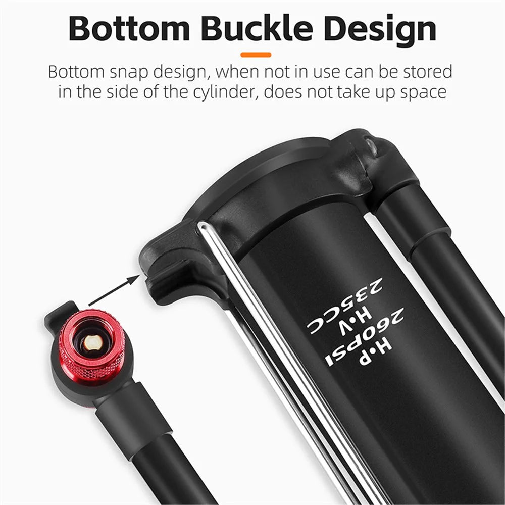 WEST BIKING YP0711164 Bicycle Tire Inflator High-Pressure Pump with Self-Rebounding - 7