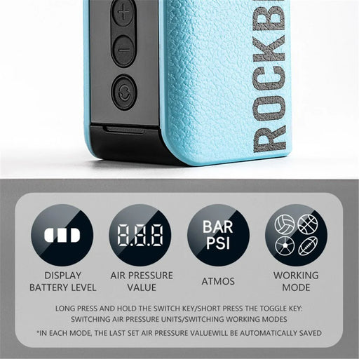 ROCKBROS 42520006001 Portable Digital Display Basketball Football Inflator Wireless Electric Air Pump - 2