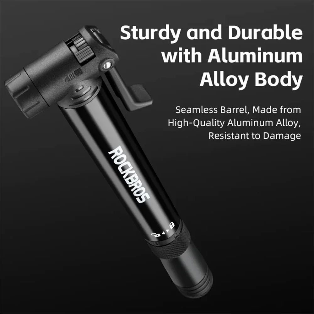 ROCKBROS TG-1616 Portable 120PSI Bicycle E-Bike Tire Air Pump Bike Basketball Metal Inflator with Ratchet Tools - 5
