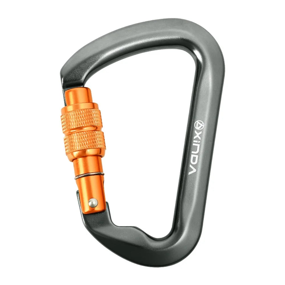 XINDA XD-8128 11.3x7.3cm Carabiner Clip D-Shape Rock Climbing Hanging Hook - Grey - 1