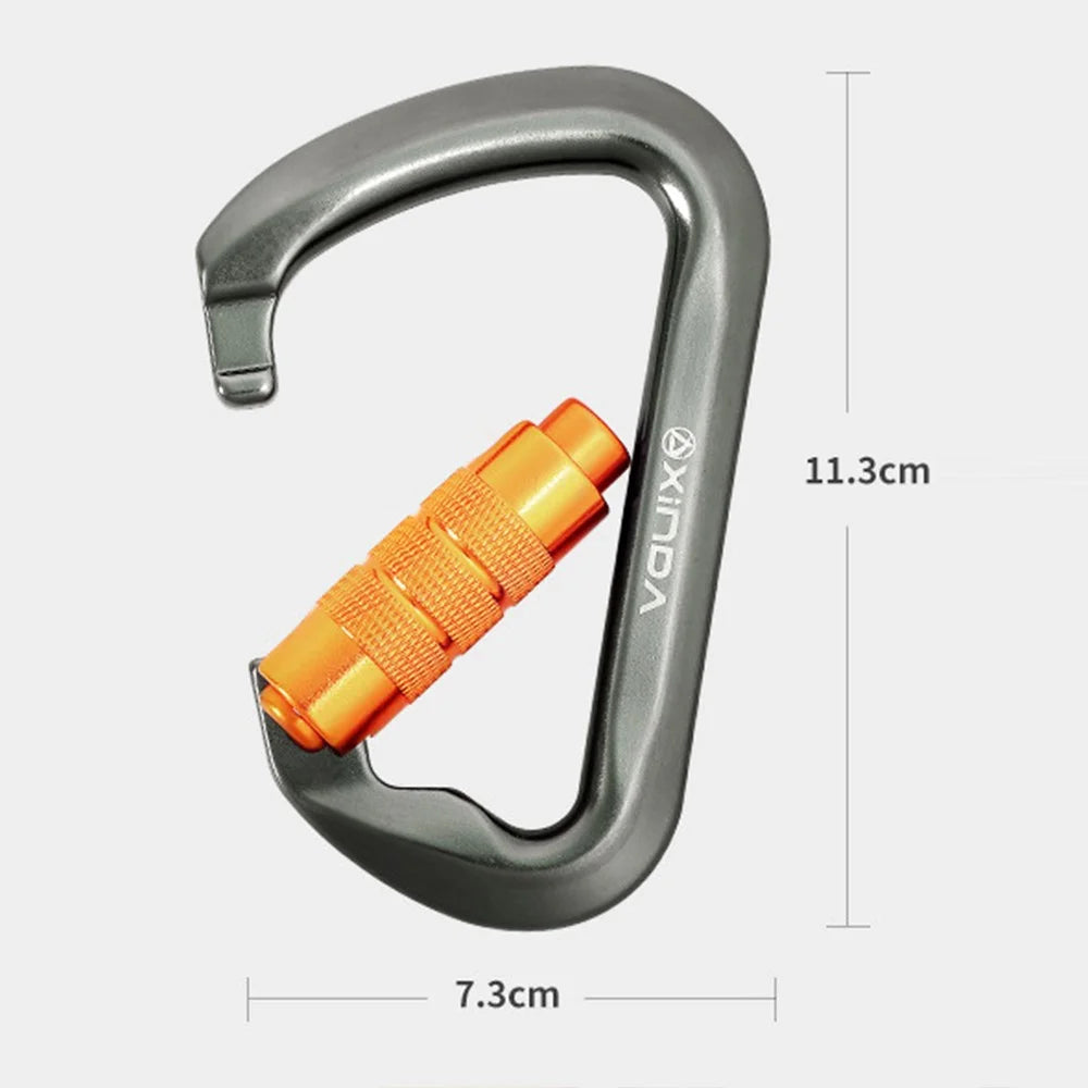 XINDA XD-8128 11.3x7.3cm Carabiner Clip D-Shape Rock Climbing Hanging Hook - Grey - 5