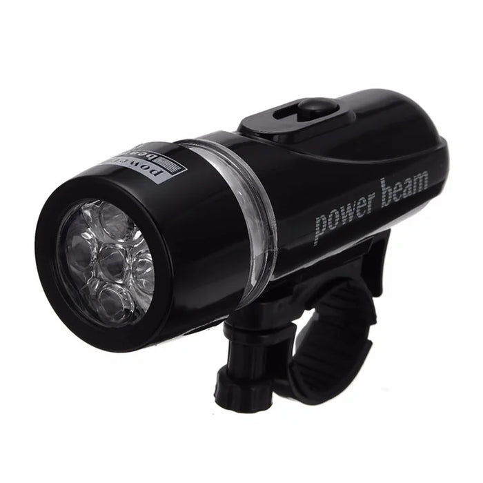 Mountain Bike 5-LED Front Lamp Black + Butterfly Tail Lamp Set - 5