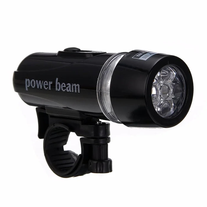 Mountain Bike 5-LED Front Lamp Black + Butterfly Tail Lamp Set - 6