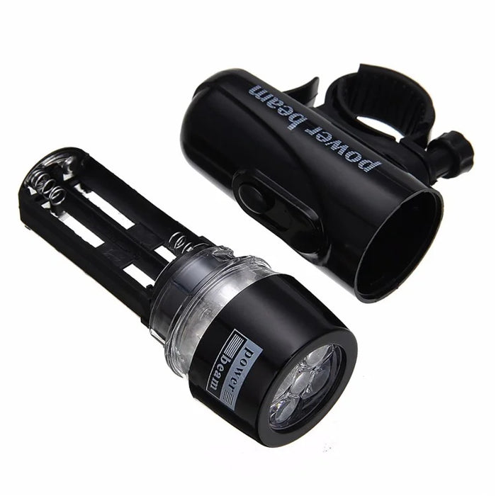 Mountain Bike 5-LED Front Lamp Black + Butterfly Tail Lamp Set - 7