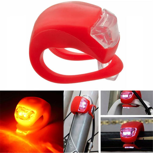 Bicycle Light Front and Rear Silicone LED Bike Light Multi-Purpose Water Resistant Headlight Taillight for Cycling Safety - Red - 1