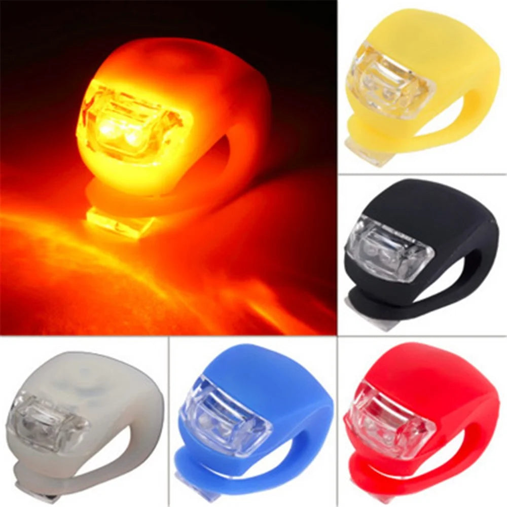 Bicycle Light Front and Rear Silicone LED Bike Light Multi-Purpose Water Resistant Headlight Taillight for Cycling Safety - Red - 3
