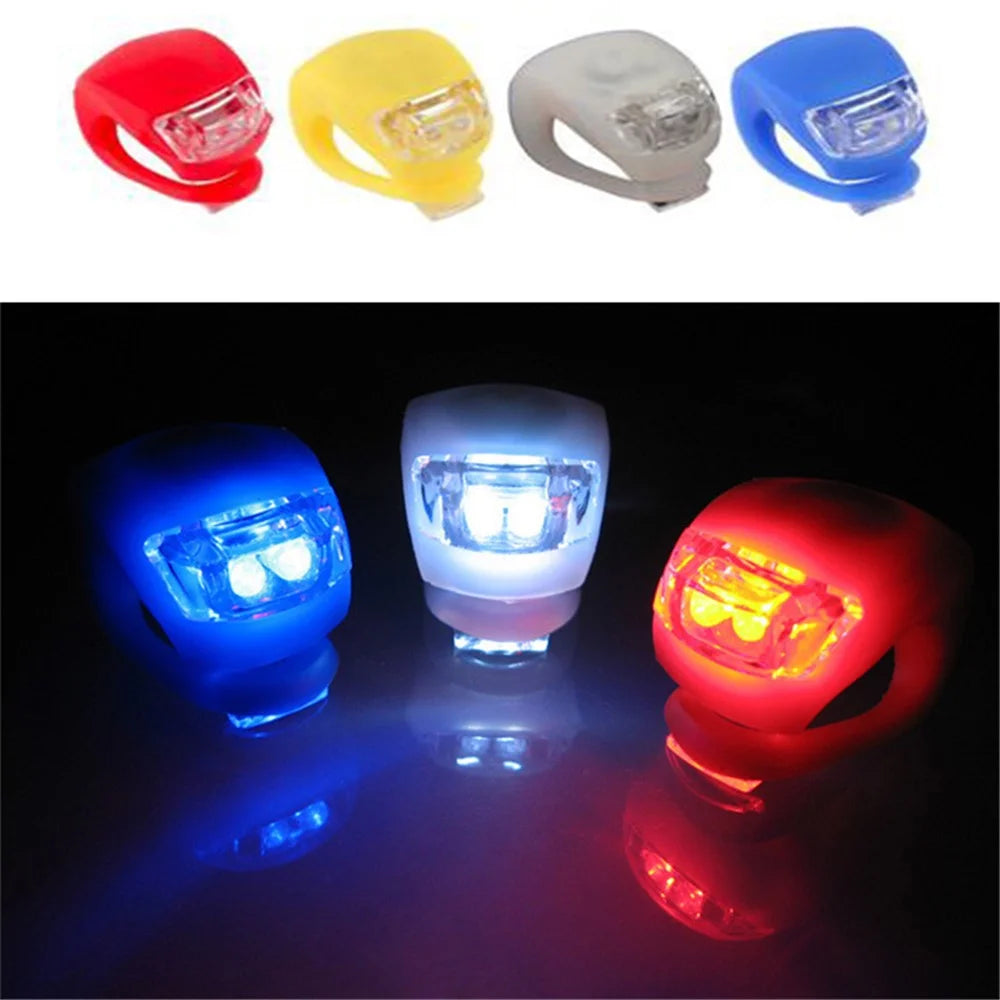 Bicycle Light Front and Rear Silicone LED Bike Light Multi-Purpose Water Resistant Headlight Taillight for Cycling Safety - Red - 4