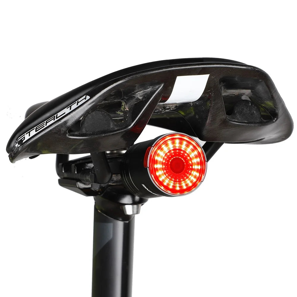 WEST BIKING Bicycle Smart Taillight Brake Sensing Bike Rear Light USB Rechargeable Tail Light - Saddle Mount - 3