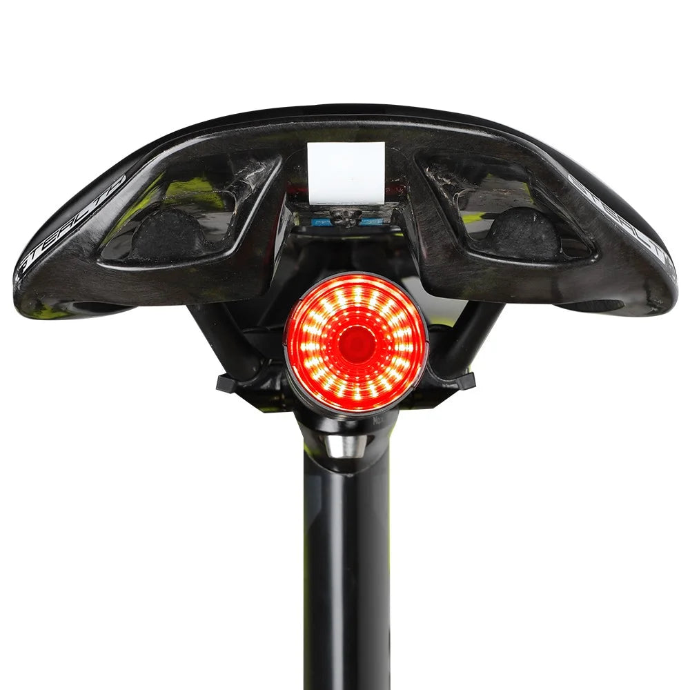 WEST BIKING Bicycle Smart Taillight Brake Sensing Bike Rear Light USB Rechargeable Tail Light - Saddle Mount - 5