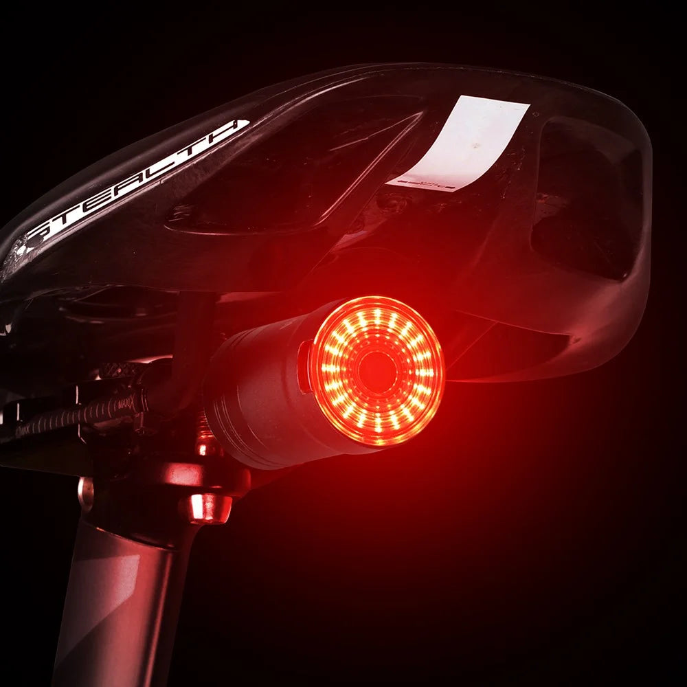 WEST BIKING Bicycle Smart Taillight Brake Sensing Bike Rear Light USB Rechargeable Tail Light - Saddle Mount - 7